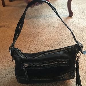 Black Coach logo shoulder bag